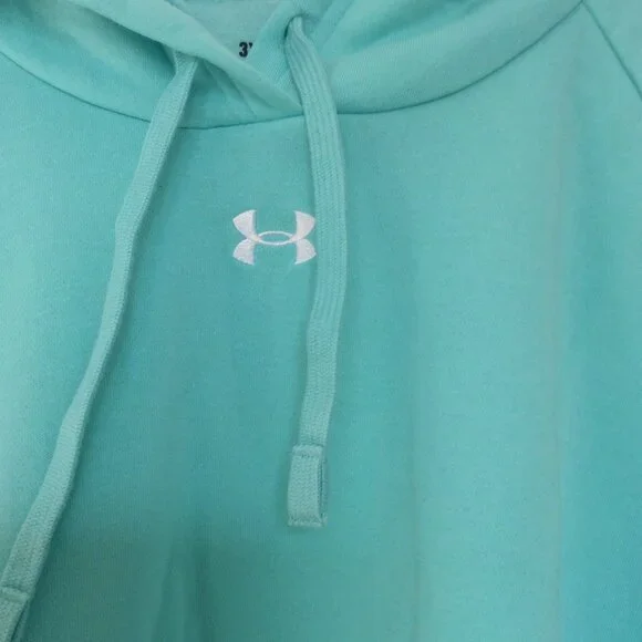 Under Armour Womens Ocean Turquoise Blue Hoodie, Plus Size 3X - Picture 3 of 5